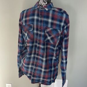 Point Zero Cotton Checkered Navy Longsleeve Top NEW